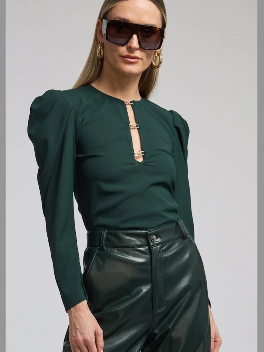 Generation Love Avalon Puff Sleeve Blouse Green S